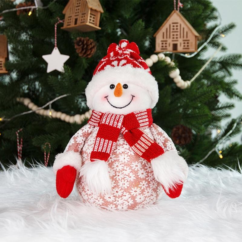 Toys Christmas Figurines Foam Snowman Ornaments Santa Claus Tree Statue Landscape Handicraft Shop Window Home Decoration
