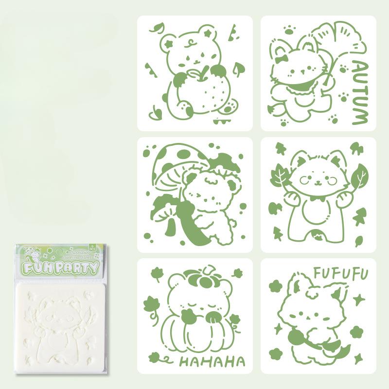 6pcs/set Floral Butterfly Stencil Templates for Scrapbook Wall Small Creative Design DIY Decor Stencils for Painting and Decor