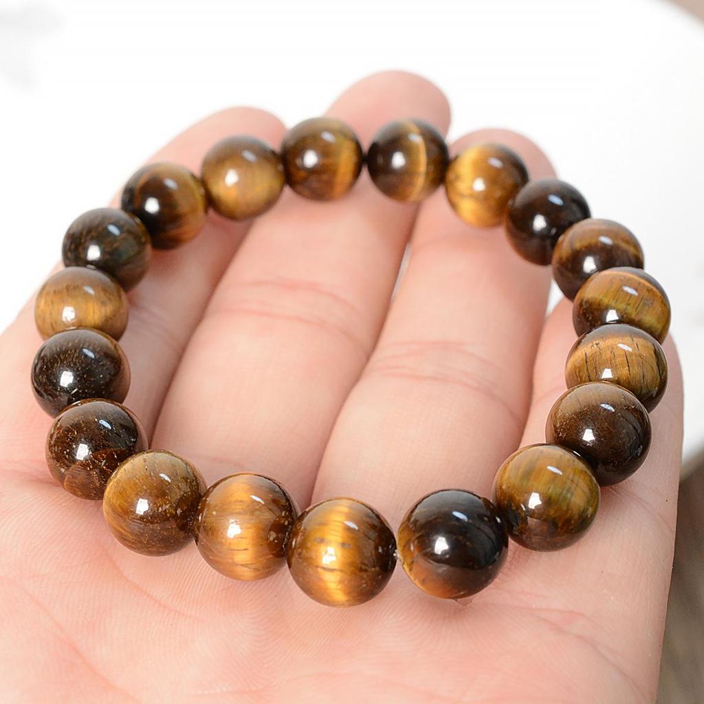 Tiger Eye Stone Beaded Bracelet 10mm for Men & Women, Natural Crystal Bracelet