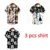 Funny Plant Floral Skull Pattern Printing Shirt Hawaiian Beach Vacation Clothing Men's Street Style Shirt Daily Men's and Women's Shirt