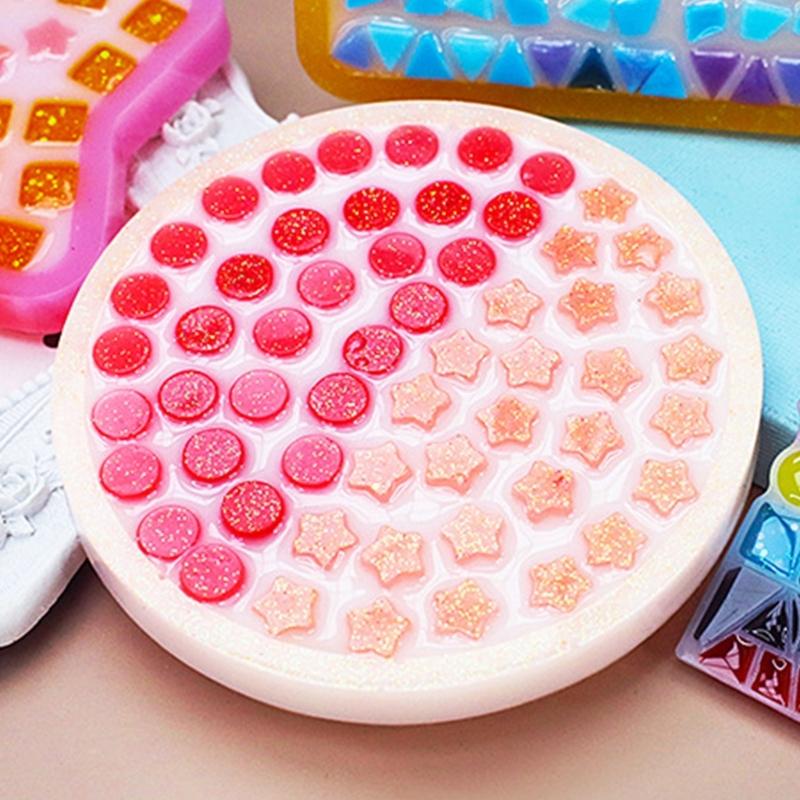 Heart Coaster Molds Round Silicone Coaster Molds Cup Mat Mold Pentagram Epoxy Casting Mold for Resin Coaster Home Decor