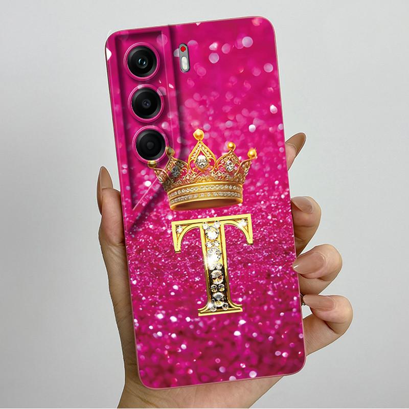 For Tecno Camon 40 Pro 4G 5G CM6 CM7 Case Crown Letter Silicone Soft Phone Cases For Tecno Camon40 Camera Protection Back Cover