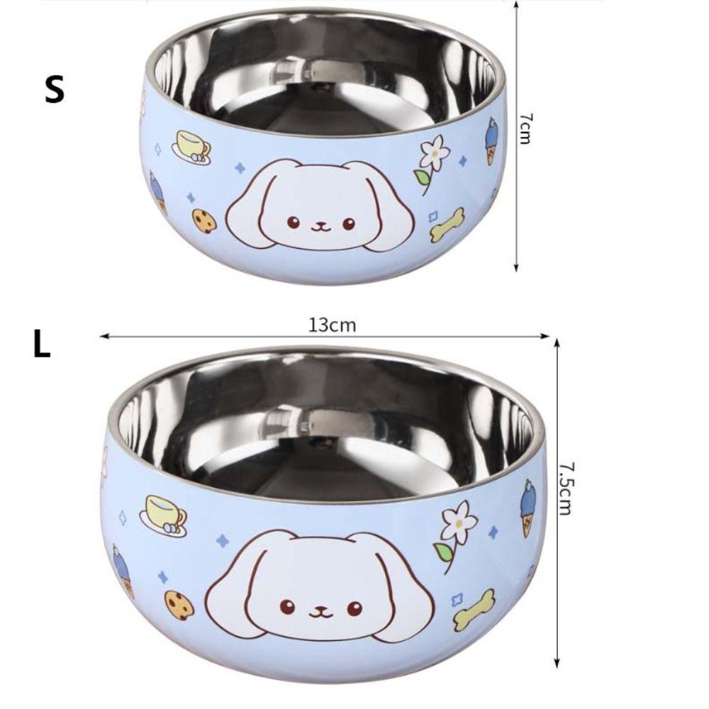 Anti-scalding Stainless Steel Children's Bowl Double Layer Rice Bowl Tableware Ramen Bowl  Soup