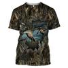 Spring/Summer Cross-border European and American Outdoor Jungle Camouflage Animal T-shirts for men and women, sports casual short-sleeve for students