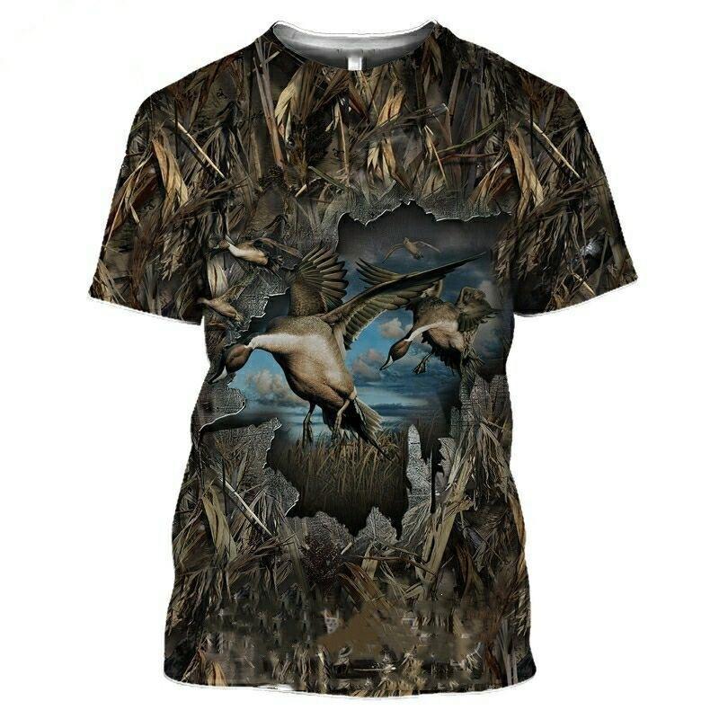 Spring/Summer Cross-border European and American Outdoor Jungle Camouflage Animal T-shirts for men and women, sports casual short-sleeve for students