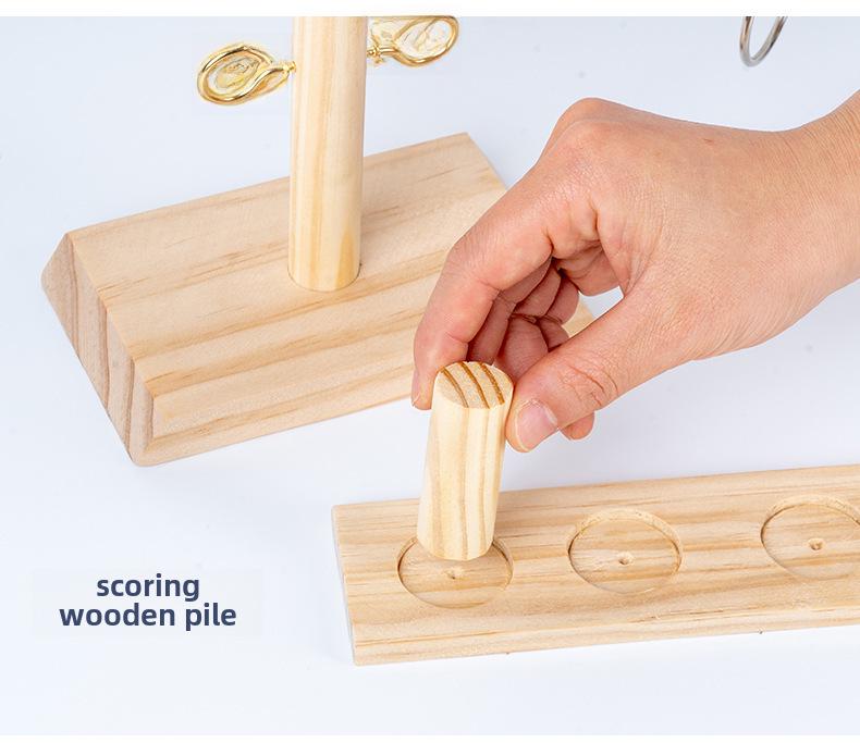Wooden Ring Toss Game: Two-Person Hook and Ring Table Toy