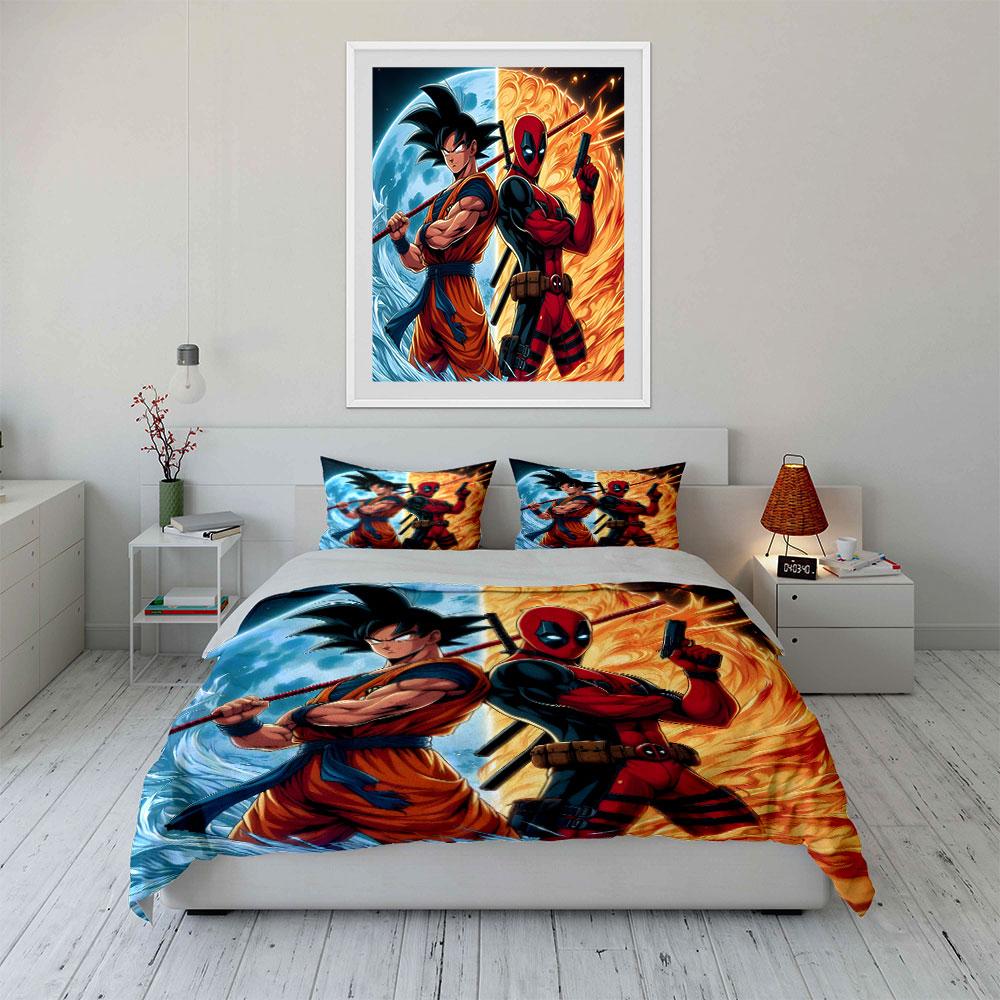 Heroes with fiery backdrop. Bedding sets Duvet cover sets Duvet covers Pillowcases(1*Duvet Cover 2*Pillowcases without duvet insert)