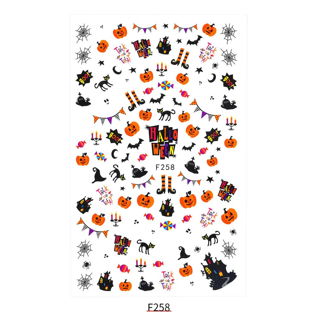 3D Adhesive Halloween Christmas Nail Stickers Decals Nail Art Decoration