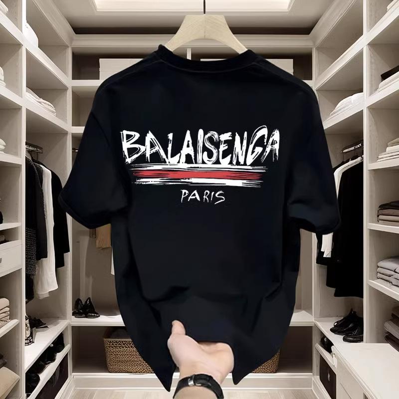 Trendy brand t-shirts for men 2025 new short-sleeved summer clothes tops pure cotton loose white T-shirt round neck