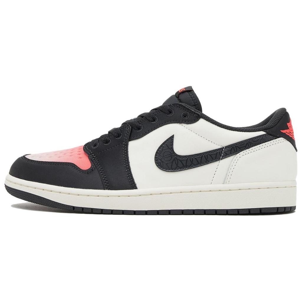 Paris Saint-Germain x Air Jordan 1 Retro Low OG Sail Pink Oxford Unisex Sneakers Red Off-Noir Infrared-23 HF8828-100