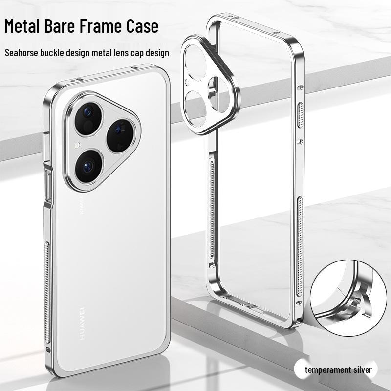 

Metal Heat-Dissipating Phone Case with Lens for Pura80Pro+ and MainG40, Drop-Proof for Mate80 Nova14PRO without lens срібний