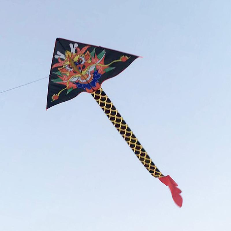 Großer Drachendrachen für Kinder und Erwachsene, leicht zu fliegen, großer, riesiger Drachendrachen mit Schwanz, leicht zu fliegendes Drachenspielzeug für draußen