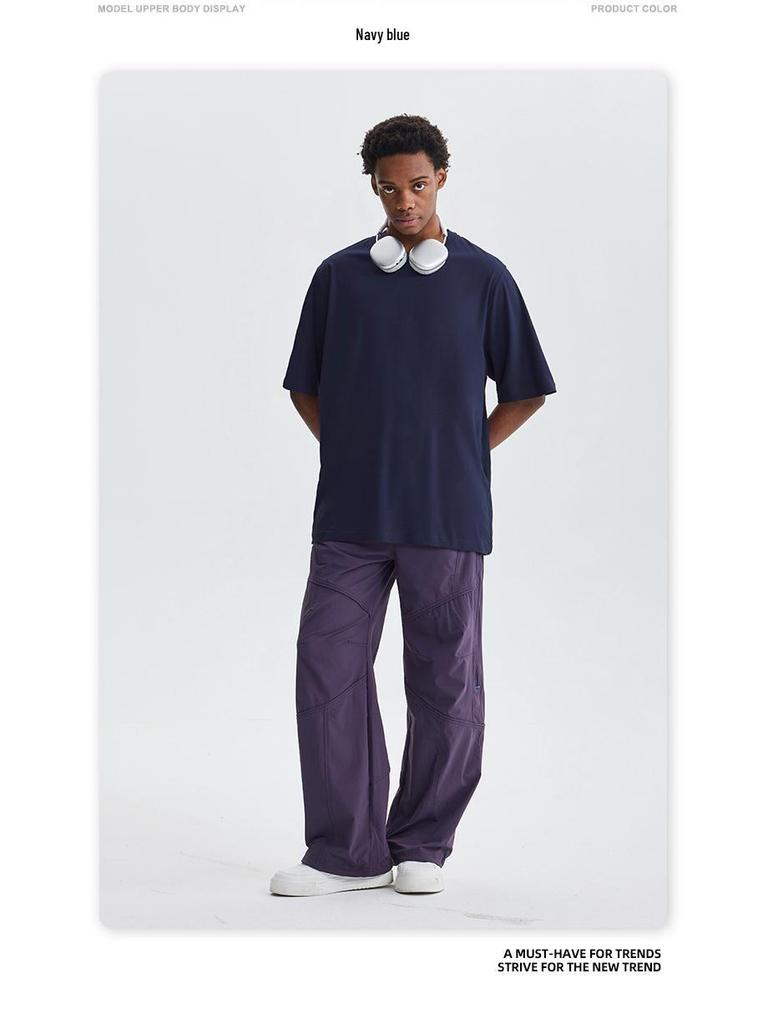 Men's 180g Cotton Short Sleeve Crew Neck Loose Fit T-Shirt