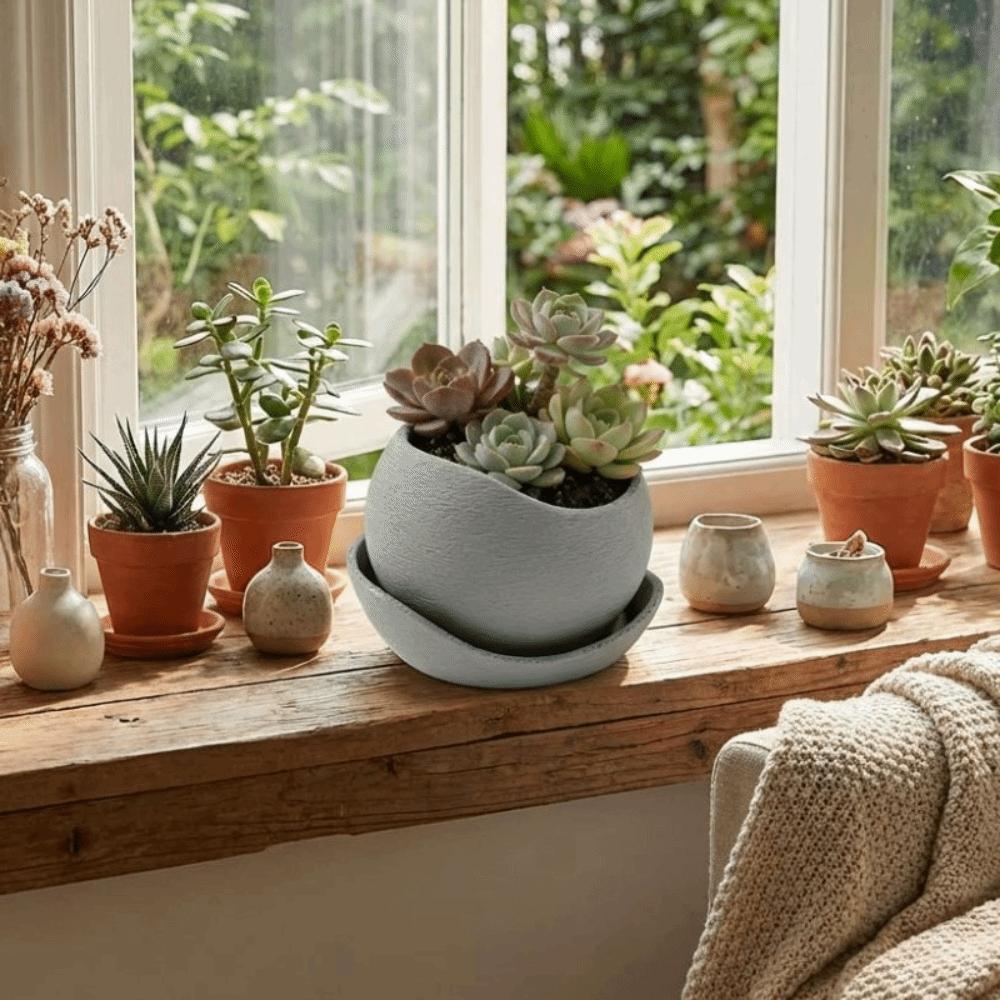 3D-gedruckte Sukkulenten-Pflanzgefäße Kunststoff-Anzuchttöpfe Moderner Dekorativer Topf Schreibtisch