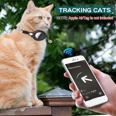 Kedi Tasması için Airtag Kılıfı, Anti Kayıp Bulucu İzleyici için Koruyucu Kılıf, Kedi Aksesuarları, Kediler ve Köpekler için Yansıtıcı Kolyeler