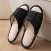 Linen slippers men spring and summer breathable silent home cool indoor hospitality cotton linen floor slippers women's four seasons
