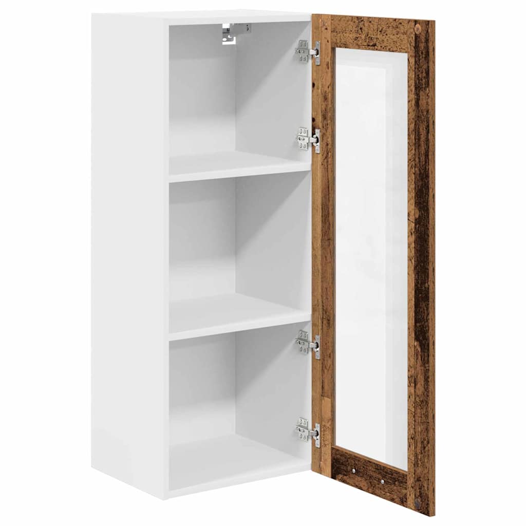 Hanging Cabinet with Door Rustic Wood Finish 40 X 31 X 100 Cm Particleboard