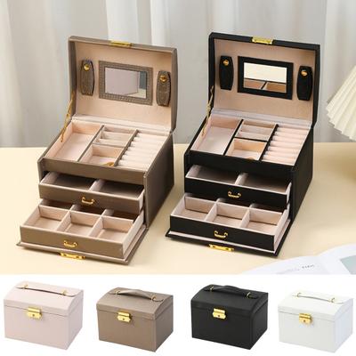 Jewelry Holder Non-slip Handle Multi-purpose Space Saving Earrings Bracelets Rings Necklaces Jewelry Case for Girls