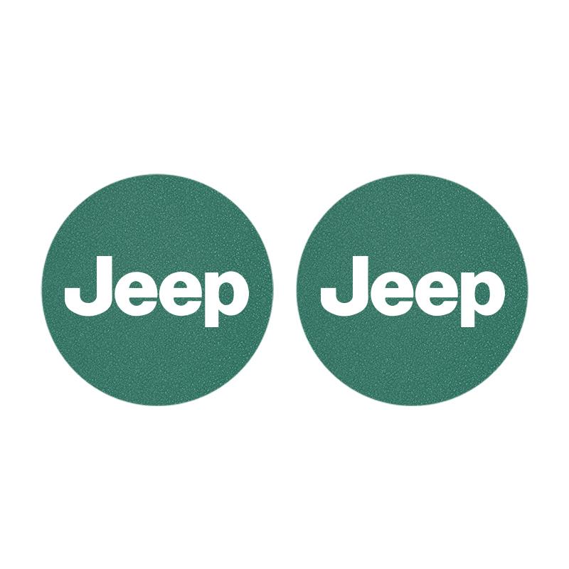 2Pcs Suede Car Water Cup Pad Non-slip Coaster Accessories For Jeep Grand Cherokee Wrangler JK Gladiator Compass Renegade Patriot