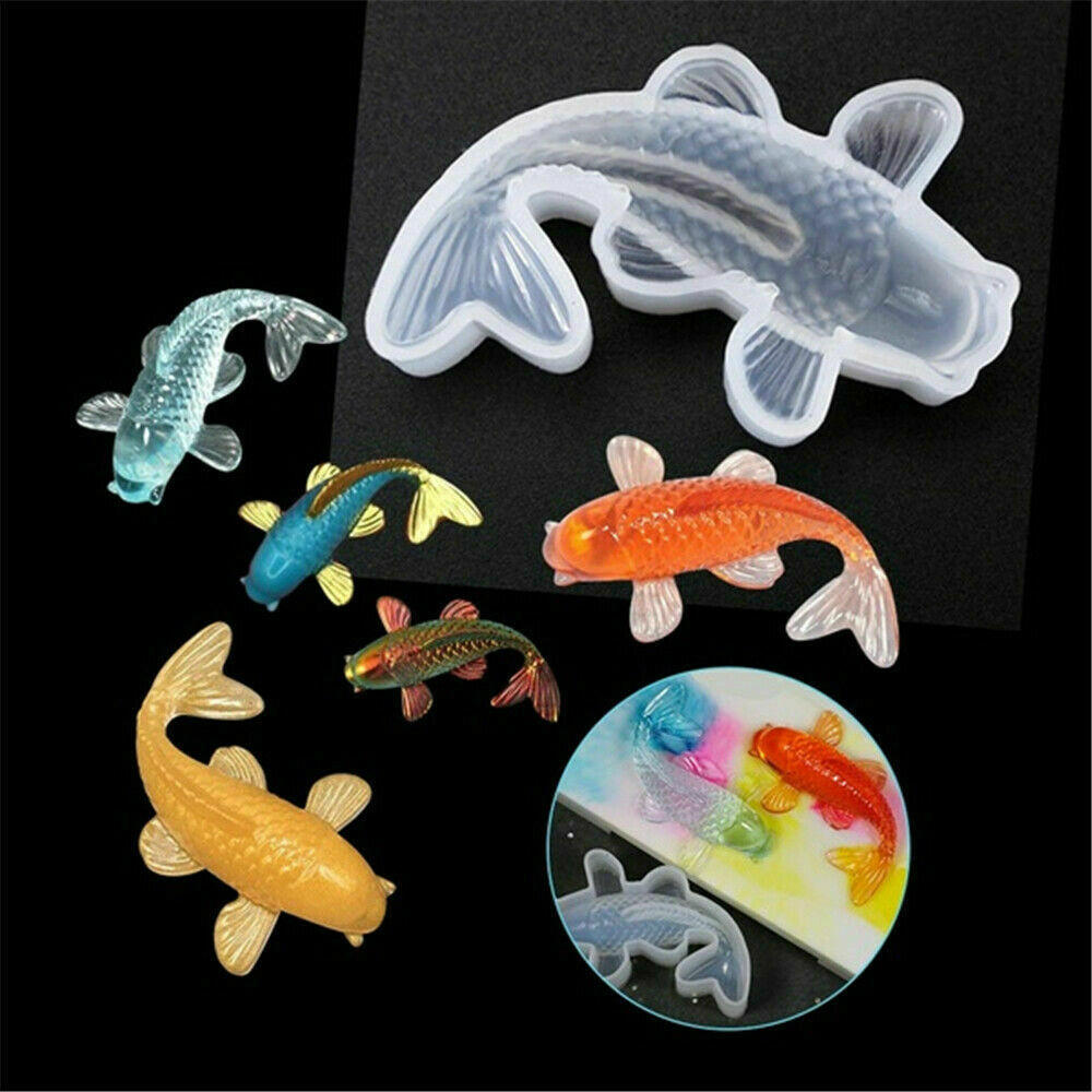 DIY Koi Fisch Form Silikon Schokoladenform Fondant Kuchen Dekoration Schmuck Harz Herstellung Epoxid Gussform Handwerkzeug