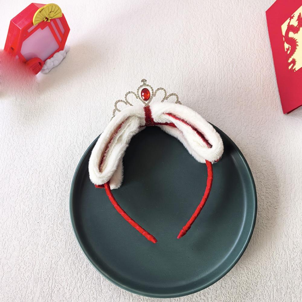 

Красная китайская новогодняя повязка на голову с цветком, повязка для волос Ханфу, милая корона, головной убор, праздничный Style E