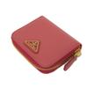 Used 11569 Saffiano Coin Purse 1MM268 QHH F0505 7943 Pink Zip Around Card Case with Triangle Logo Peonia Ladies from