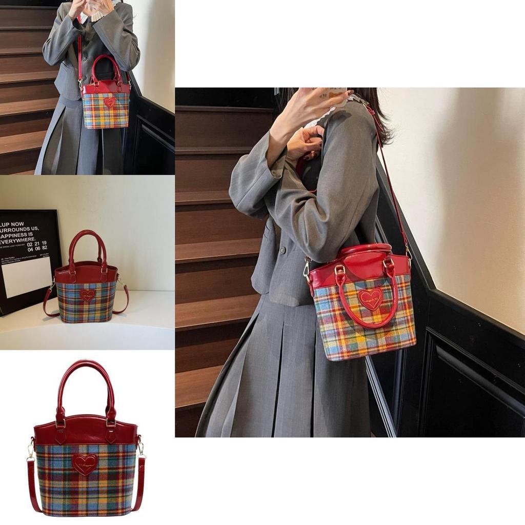 Fashion Splicing Checkered Pattern Women Casual Shoulder Bag For Fashionable Daily Carrying
