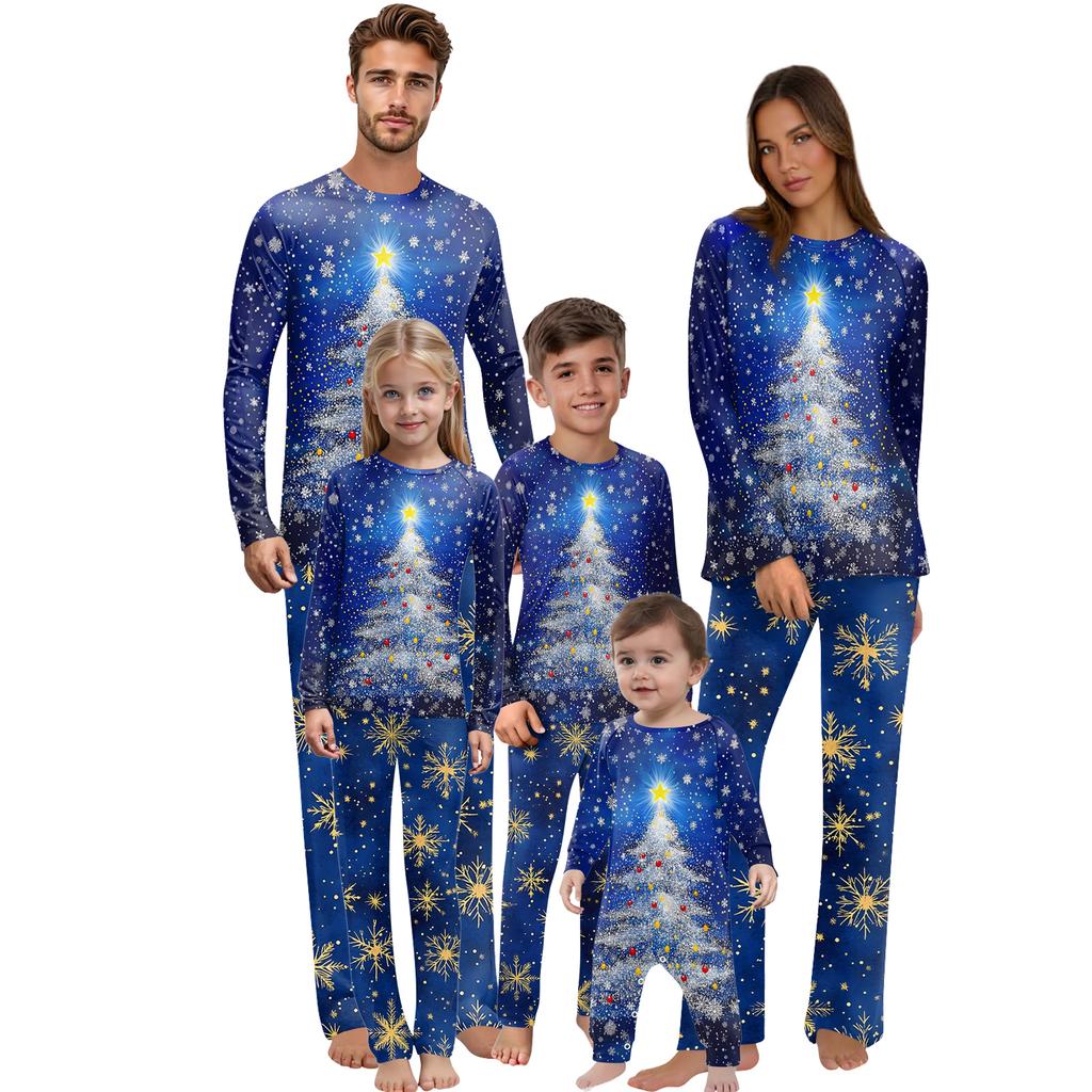 Christmas Print Family Outfit Long Sleeve Top + Pants Set Family Outfit