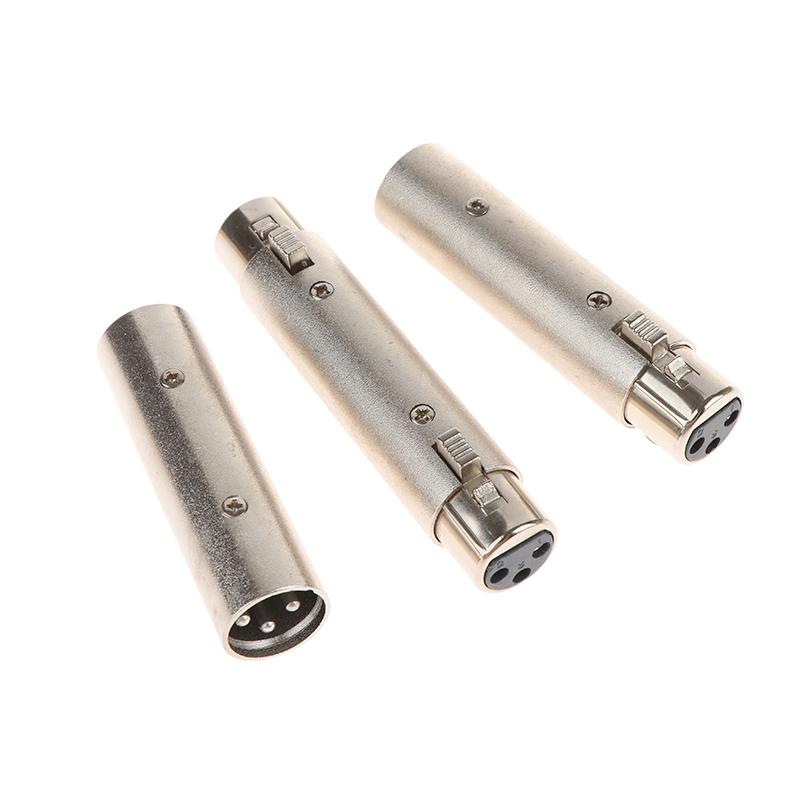 HOT 1Pc 3Pin XLR Female To Female SIM Card Audio Microphone Mic Adapter Connector XLR Male To Male XLR Male To Female Connectors