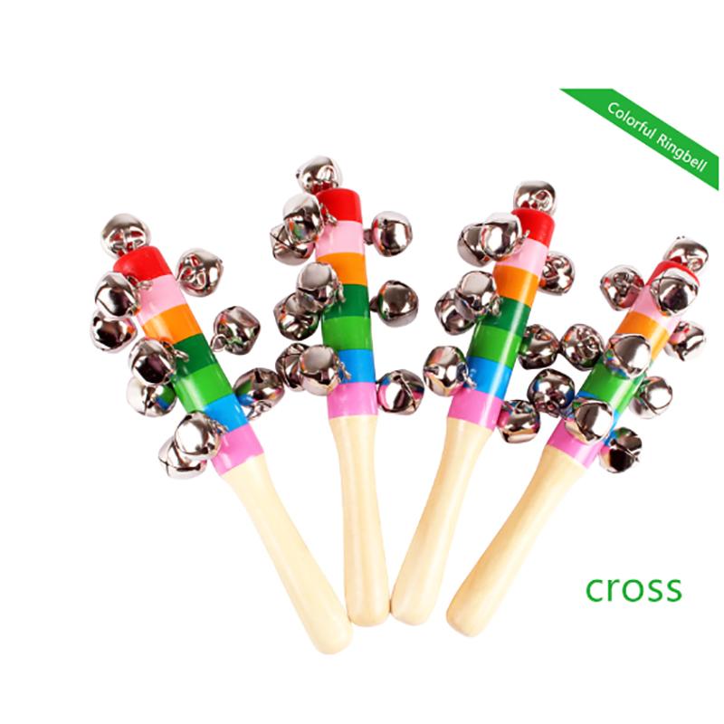1Pc Cross Rainbow Hand Ring Colorful Ring Colorful Cross Ring Baby And Child Bell Puzzle And Early Education Toys