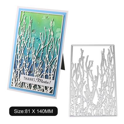 Dikdörtgen Çerçeve Mercan Metal Gümüş Şablon Kabartma Kesme Kalıpları Kendin Yap Scrapbooking Kağıt Albüm Kartları Yapımı İçin