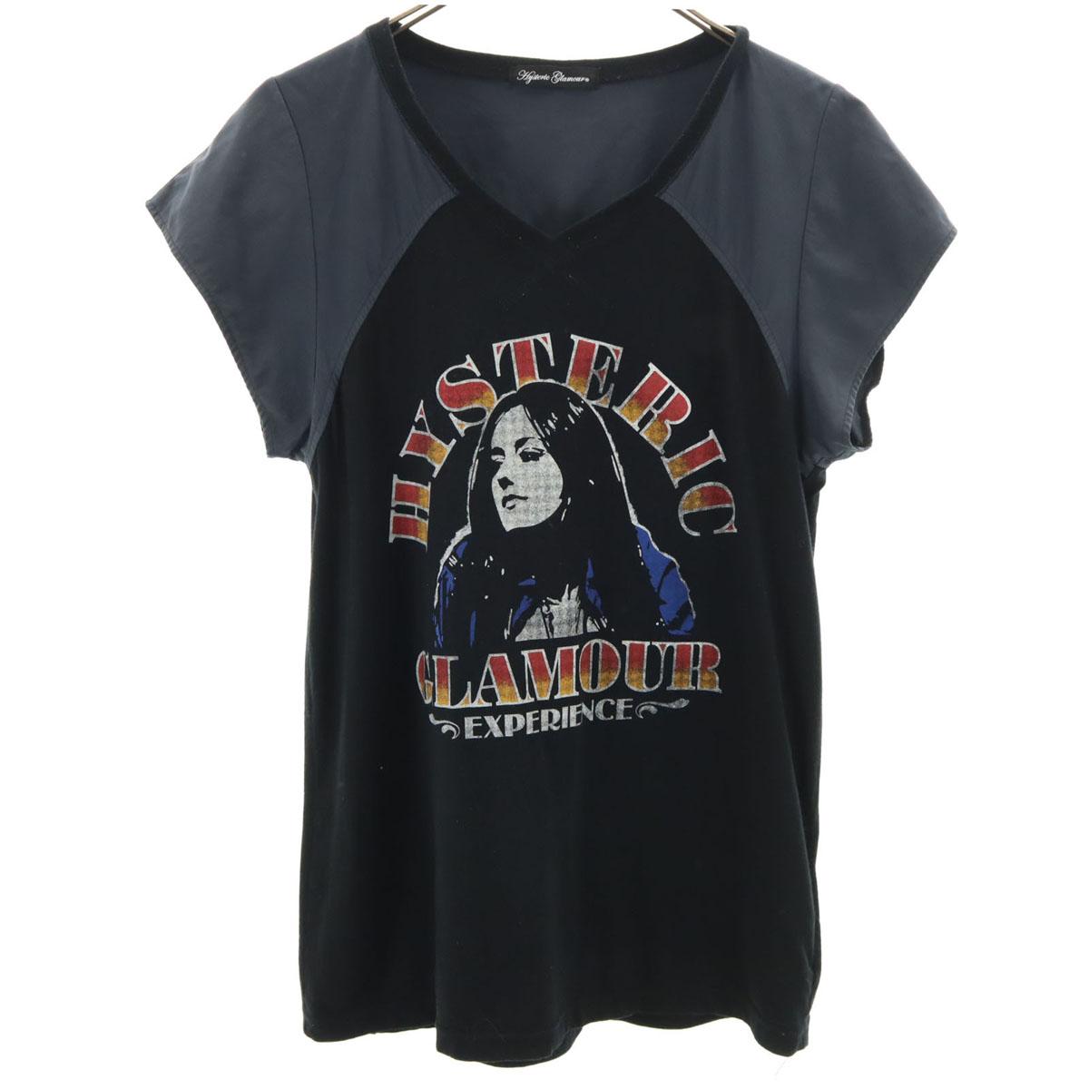 

HYSTERIC GLAMOUR Short sleeve Made in Japan V-neck T-shirt F Black series Women Used