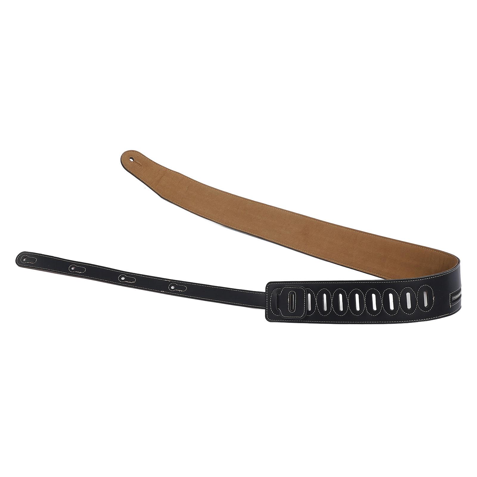 

Гитарный ремень Панк Молния Универсальный Мягкий 2,8 дюйма Расширенный для акустических электрогитар Бас Кожаная поверхность Черный