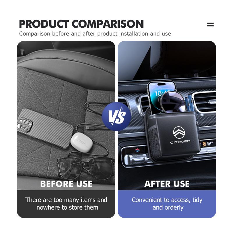 Leather Car Air Outlet Storage Bag Phone Hanging Bag Supplies For Citroen Jumper Celysee Cactus Picasso Aircross Saxo Grand aje256