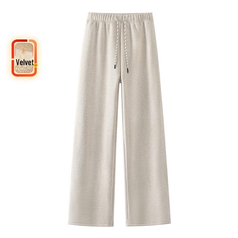 

Women s Elastic Waist Solid Wide-Leg Casual Pants One Size