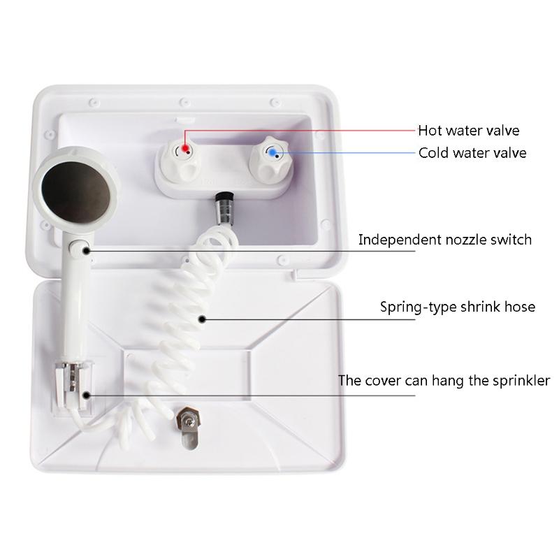 Zewnętrzna kabina prysznicowa do kampera Zestaw prysznicowy zewnętrzny do kampera z zamkiem Akcesoria do modyfikacji kampera