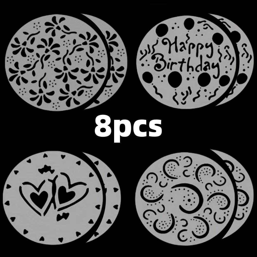 Round Cake Top Stencils Biscuit Template Mesh For Birthday Cake Blossom Decoration Mould DIY Baking Tools Kitchen Accessories
