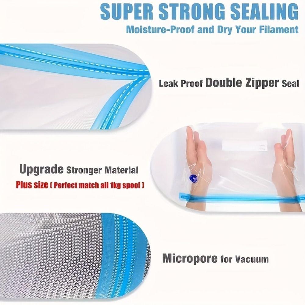 Moisture Resistant 3D Printing Material Bags Reusable Sealing Bags Printer Material Organization