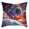 Beautiful Space Galaxy Planet Linen Pillow Cover Cushion Pillow Cover Set of Four