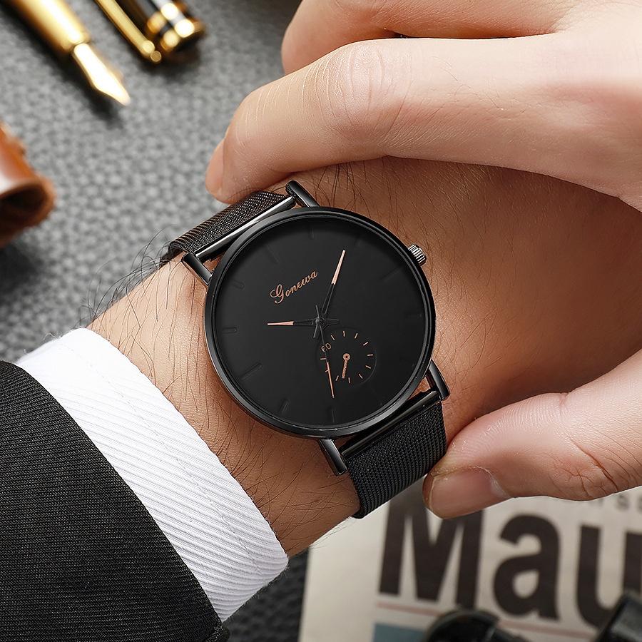 Wristwatch With Mens Quartz Movement Slim Profile 8mm Thickness 405mm Dial Diameter