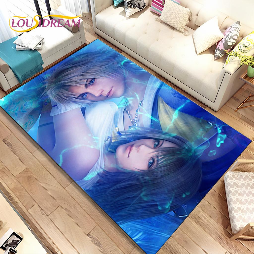 Final Fantasy Series Games Area Rug,Carpet Rug for Home Living Room Children's Bedroom Sofa Doormat Decor,Non-slip Floor Mat 3D