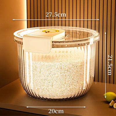 Rice Container Clear Rice Storage Bin Airtight Rice Bucket for Dry Food Grain Flour Soybean Countertop