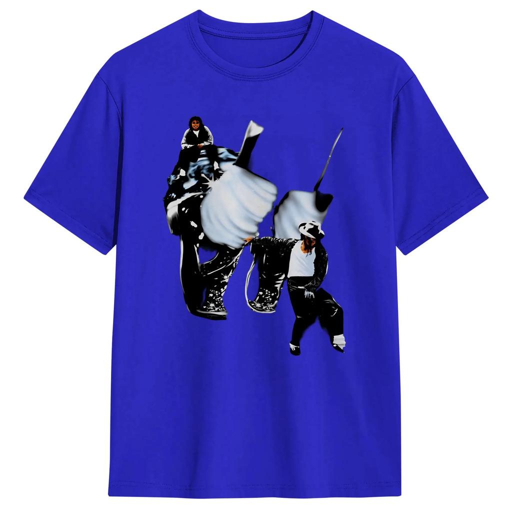 Michael Jackson King Of Pop Moonwalk Men's T Shirt  Funny Tees Short Sleeve Crewneck T-Shirts 100% Cotton Printing Tops