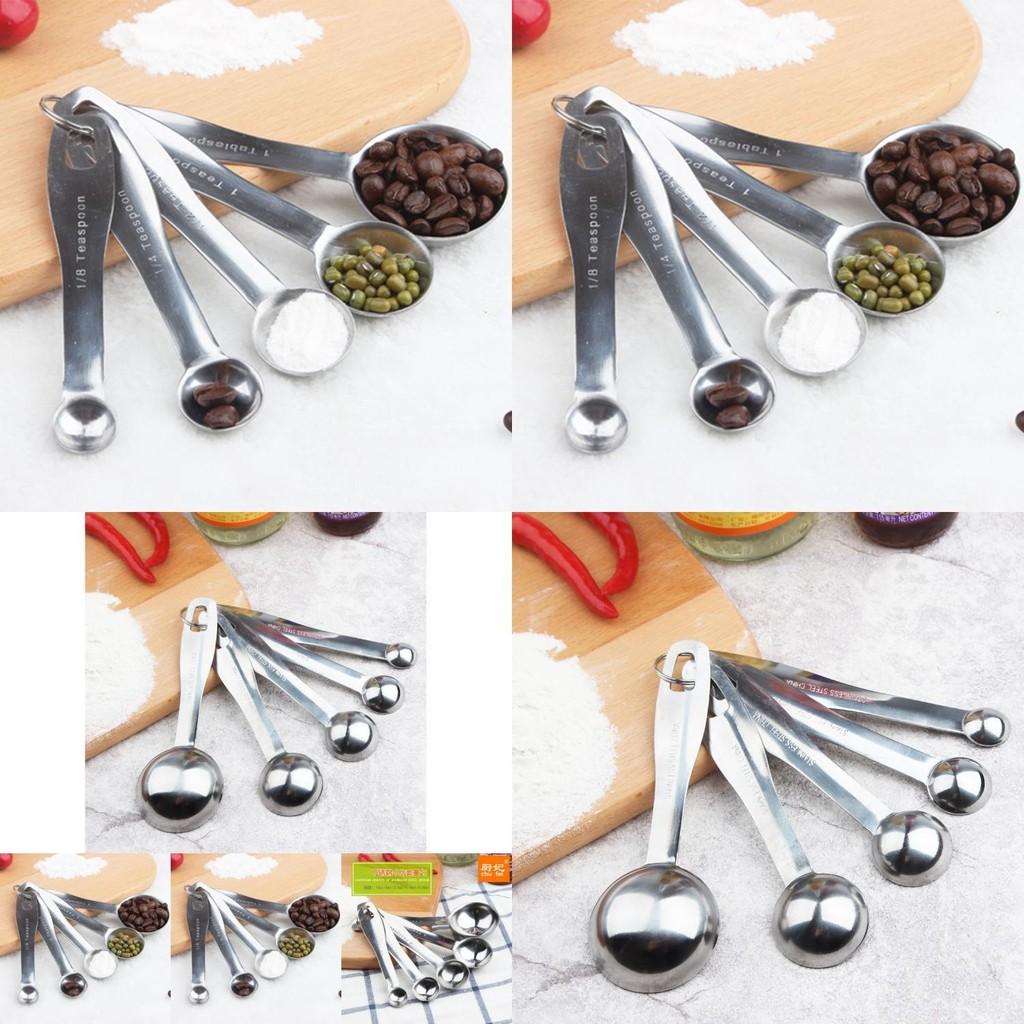 Chic Five Piece Stainless Steel Measuring Spoon Set Perfect For Baking Coffee And Gift Giving