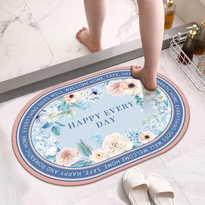 Diatom Mud Soft Floor Mat Bathroom Water Absorption Quick Drying Foot Mat Toilet Door Non-slip Toilet Toilet Small Carpet