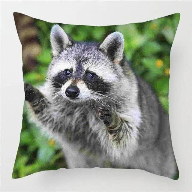 

Милая наволочка с изображением животных, енота, дикой природы, для дома, кровати, стула, декора, наволочки для отеля 40x40cm