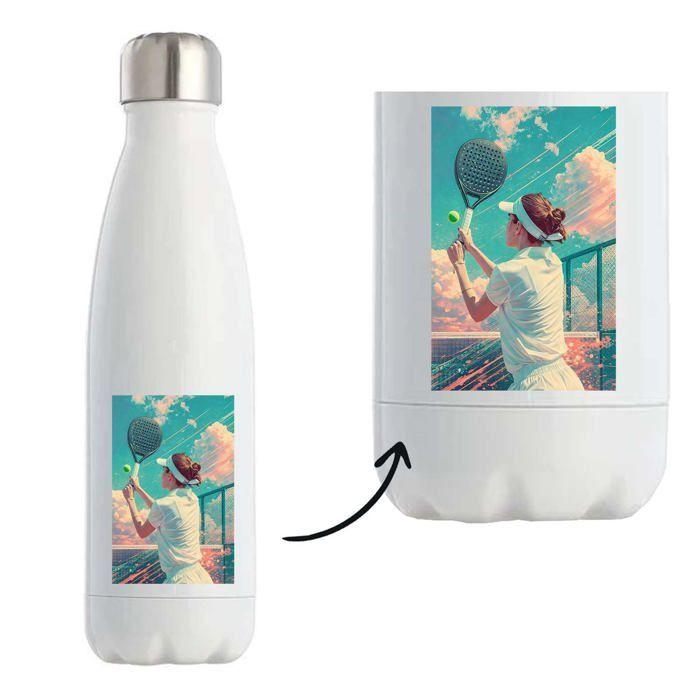 Bouteille isotherme - PLANETEE - Padel Vintage Femme - 500 ml - Acier inoxydable - Froid 24h/Chaude 12h