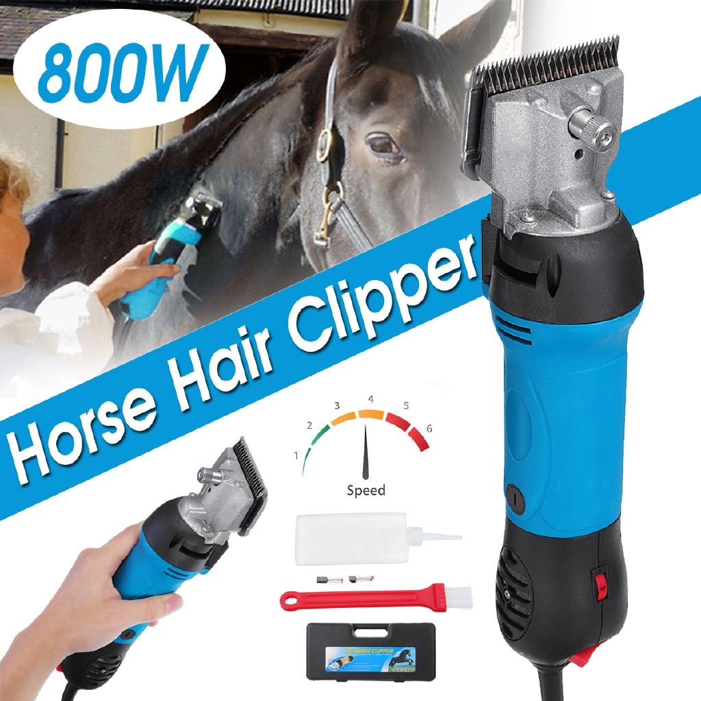 800W 6 Speed Electric Horse Hair Clipper Farm Animal Shearing Trimmer Shaver Cut Machine for Camel Goat Cow Horse Box