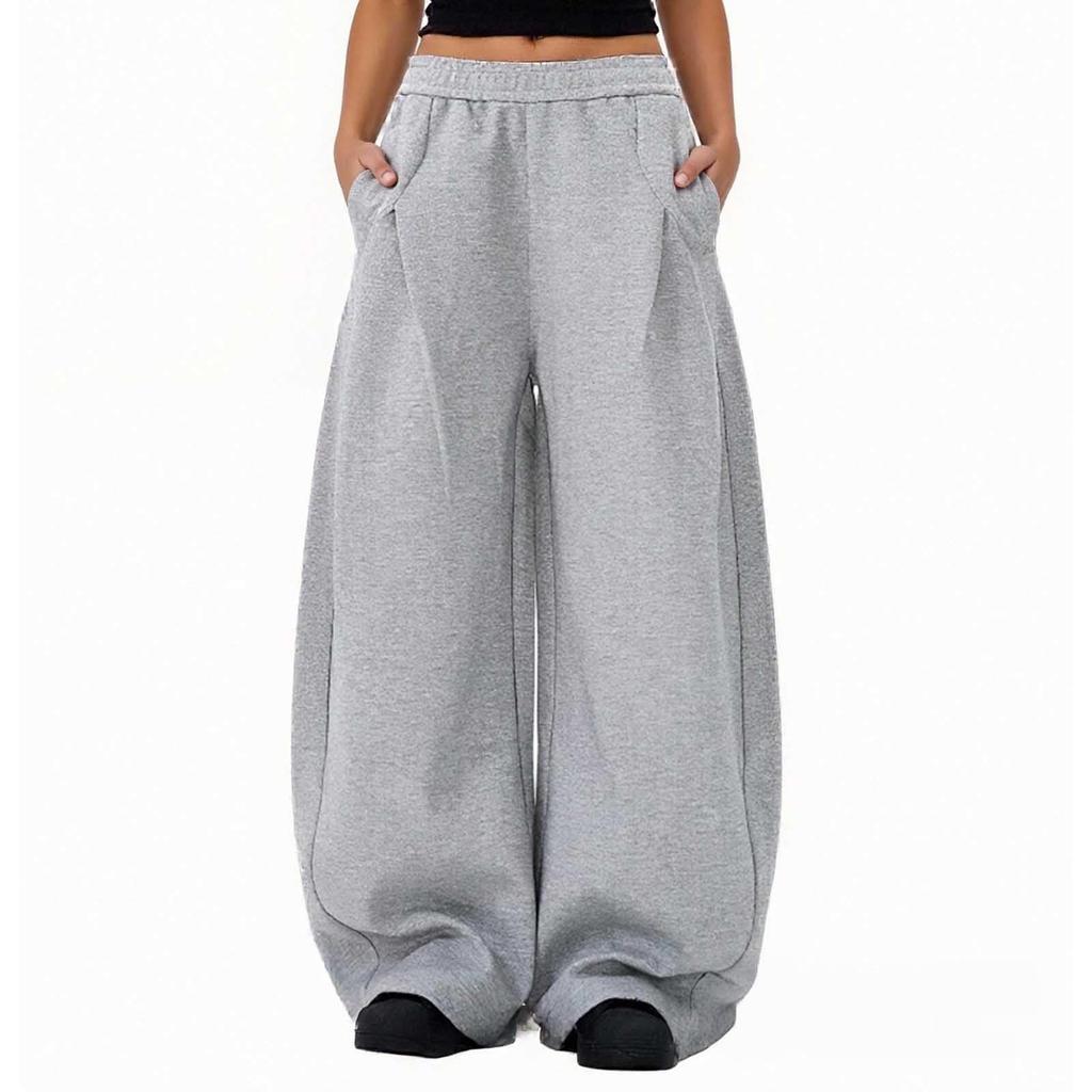 Women's Fashionable Solid Color Pocket Pants High Waist Sports Casual  Pants