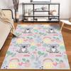 Cute Koala Cartoon Carpet with Rainbows and Floral Pattern Design Suitable for Use As an Anti-slip for Living Room Bedroom Sofas
